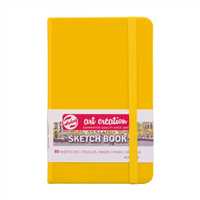 ART CREATİON ESKİZ DEFTERİ 21x29 DİKİŞLİ SERT KAPAK GOLDEN YELLOW 140 GR LASTİKLİ 9314113M 1