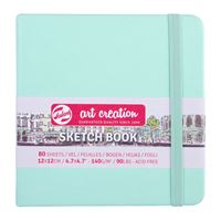 ART CREATİON ESKİZ DEFTERİ 12x12 DİKİŞLİ SERT KAPAK FOREST MİNT 140 GR LASTİKLİ 9314034M 1