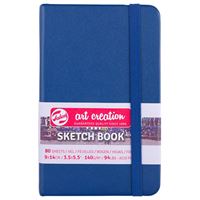 ART CREATİON ESKİZ DEFTERİ 9x14 DİKİŞLİ SERT KAPAK NAVY BLUE 140 GR LASTİKLİ 9314231M 1