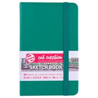 ART CREATİON ESKİZ DEFTERİ 9x14 DİKİŞLİ SERT KAPAK FOREST GREEN 140 GR LASTİKLİ 9314331M 1