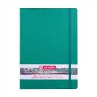 ART CREATİON ESKİZ DEFTERİ 21x29 DİKİŞLİ SERT KAPAK FOREST GREEN 140 GR LASTİKLİ 9314333M 1