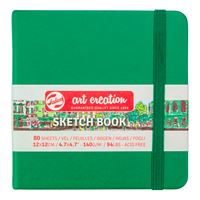 ART CREATİON ESKİZ DEFTERİ 12x12 DİKİŞLİ SERT KAPAK FOREST GREEN 140 GR LASTİKLİ 9314334M 1