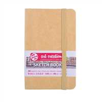 ART CREATİON ESKİZ DEFTERİ 9x14 DİKİŞLİ SERT KAPAK KRAFT 140 GR LASTİKLİ 9314431M 1
