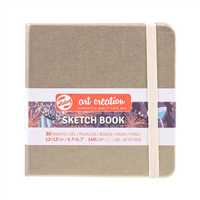 ART CREATİON ESKİZ DEFTERİ 12x12 DİKİŞLİ SERT KAPAK CHAMPAGNE PİNK 140 GR LASTİKLİ 9314244M 1
