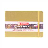 ART CREATİON ESKİZ DEFTERİ 21x14.8 DİKİŞLİ SERT KAPAK WHİTE GOLD 140 GR LASTİKLİ 9314145M 1