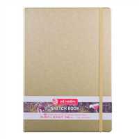 ART CREATİON ESKİZ DEFTERİ 21x29 DİKİŞLİ SERT KAPAK WHİTE GOLD 140 GR LASTİKLİ 9314143M 1