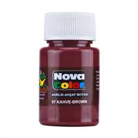 NOVA COLOR AKRİLİK BOYA ŞİŞE 30 ML KAHVE 12 Lİ NC-175 1