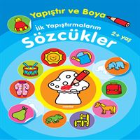 PARILTI BOYAMA KİTABI YAPIŞTIR VE BOYA SÖZCÜKLER 2+ 1