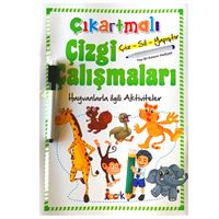 BICIRIK ETKİNLİK KİTABI ÇİZGİ ÇALIŞMALARI HAYVANLARLA İLGİLİ AKTİVİTELER 1