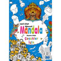 PARILTI MANDALA EĞLENCELİ BOYAMA KİTABI ÇOCUKLAR İÇİN MAVİ 1