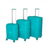 TRAVEL POLO VALİZ PP KIRILMAZ A1017 CAM GÖBEĞİ 3 LÜ SET 1