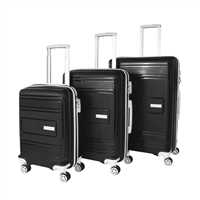 TRAVEL POLO VALİZ PP KIRILMAZ A1017 SİYAH-GRİ 3 LÜ SET 1