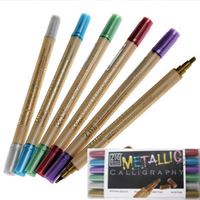 ZIG KALİGRAFİ KALEMİ METALİK ÇİFT TARAFLI (2MM+3,5MM) 6 LI SET MS8400/6V 1