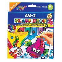 AMOS CAM BOYAMA SETİ 10.5 ML.6 LI TÜP GD10P6 1