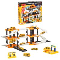 HEROES TOYS ERN-2029 ÜÇ KATLI ÇİFT BLOK İNŞAAT ARAÇLARI GARAJ OYUN SETİ 3+ 1