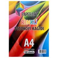 PAPERART RENKLİ FOTOKOPİ KAĞIDI A4 KARIŞIK 100 LÜ 1