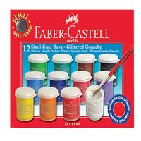 FABER GUAJ BOYA ŞİŞE SİMLİ 15 ML 12 RENK 160404 1