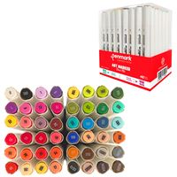PENMARK MARKER ÇİFT TARAFLI FIRÇA UÇ - KESİK UÇ 48 RENK HS-9000-48 1