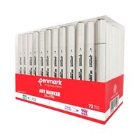 PENMARK MARKER ÇİFT TARAFLI FIRÇA UÇ - KESİK UÇ 72 RENK HS-9000-72 1
