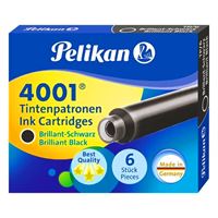 PELİKAN DOLMAKALEM KARTUŞU KISA SİYAH 6 LI 4001 1
