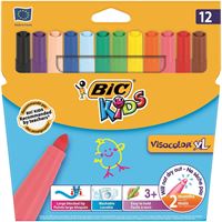 BİC KİDS KEÇELİ KALEM VİSACOLOR XL JUMBO 12 RENK YIKANABİLİR 8922233 1