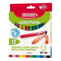 FİBRACOLOR KEÇELİ KALEM 12 RENK COLORİTONE KALIN 19540SW012SE 1