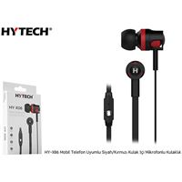 HYTECH KULAKLIK HY-X06 KULAKİÇİ SİYAH KIRMIZI MİKROFONLU 1