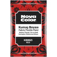 NOVA COLOR KUMAŞ BOYASI TOZ KIRMIZI 12 Lİ NC-901 1