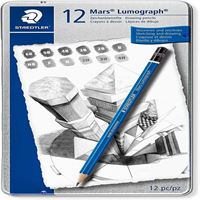 STAEDTLER KURŞUN KALEM MARS LUMOGRAPH METAL KUTU 12 Lİ G12 1