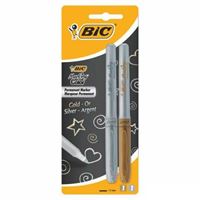 BİC PERMANENT MARKÖR FİNE METALİK ALTIN-GÜMÜŞ 2 Lİ BLİSTER 9018391-900340 1
