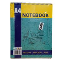 MCOLOR BLOKNOT A4 KARTON KAPAK ÜSTTEN SPİRALLİ 40 YP KARELİ 12 Lİ 1