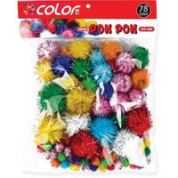 COLORBANK PONPON SİMLİ 10-20-30 MM KARIŞIK 78 Lİ CPP-002 1