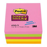 3M SÜPER STİCKY POST-İT 654S-TFEN KARIŞIK NEON RENKLER 76x76 90 YP. 1
