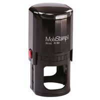 MOBİSTAMPS KAŞE R50 YUVARLAK SİYAH KEÇE 50 MM 1