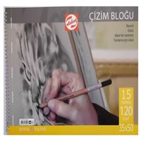 TALENS RESİM DEFTERİ KARTON KAPAK SPİRALLİ 35x50 120 GR 15 YP T120355015 1