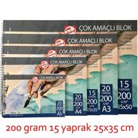 TALENS RESİM DEFTERİ KARTON KAPAK SPİRALLİ 35x50 200 GR 15 YP T200355015 1