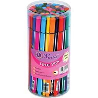 MASİS KALEM TRİO PEN S6504-72 KARIŞIK 72 Lİ KAVANOZ 1