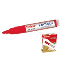 MİKRO TAHTA KALEMİ KARTUŞLU KIRMIZI 12 Lİ MR-6019K 1