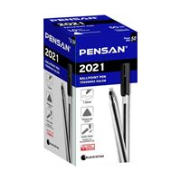 PENSAN TÜKENMEZ KALEM ŞEFFAF ÜÇGEN SİYAH 50 Lİ 2021 1