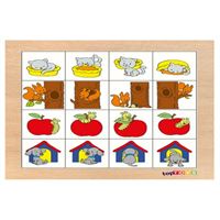 CHİVA AHŞAP PUZZLE CS-7014 AYNI HAYVANLARI FARKLI POZİSYONDA EŞLEŞTİRELİM 1