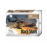 PERSHANG YAPBOZ AHŞAP 3D KARA KÖPEKBALIGI HELİKOPTERİ (BLACK SHARK) 1