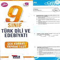 AÇI YAPRAK TEST TÜRK DİLİ VE EDEBİYATI 9.SINIF 1