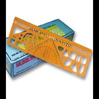 YILDIZLAR DERECELİ GÖNYE 029 HARF ŞABLONU CETVELİ 30CM. 24 LÜ 1