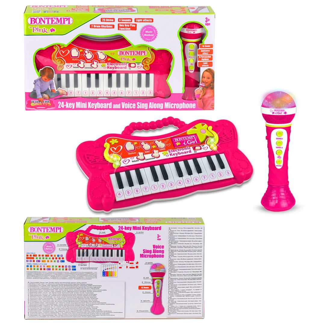SUNMAN BONTEMPİ ELEKTRONİK ORG 60 2172 MİKROFONLU IŞIKLI PEMBE 24 TUŞ 3+ 1