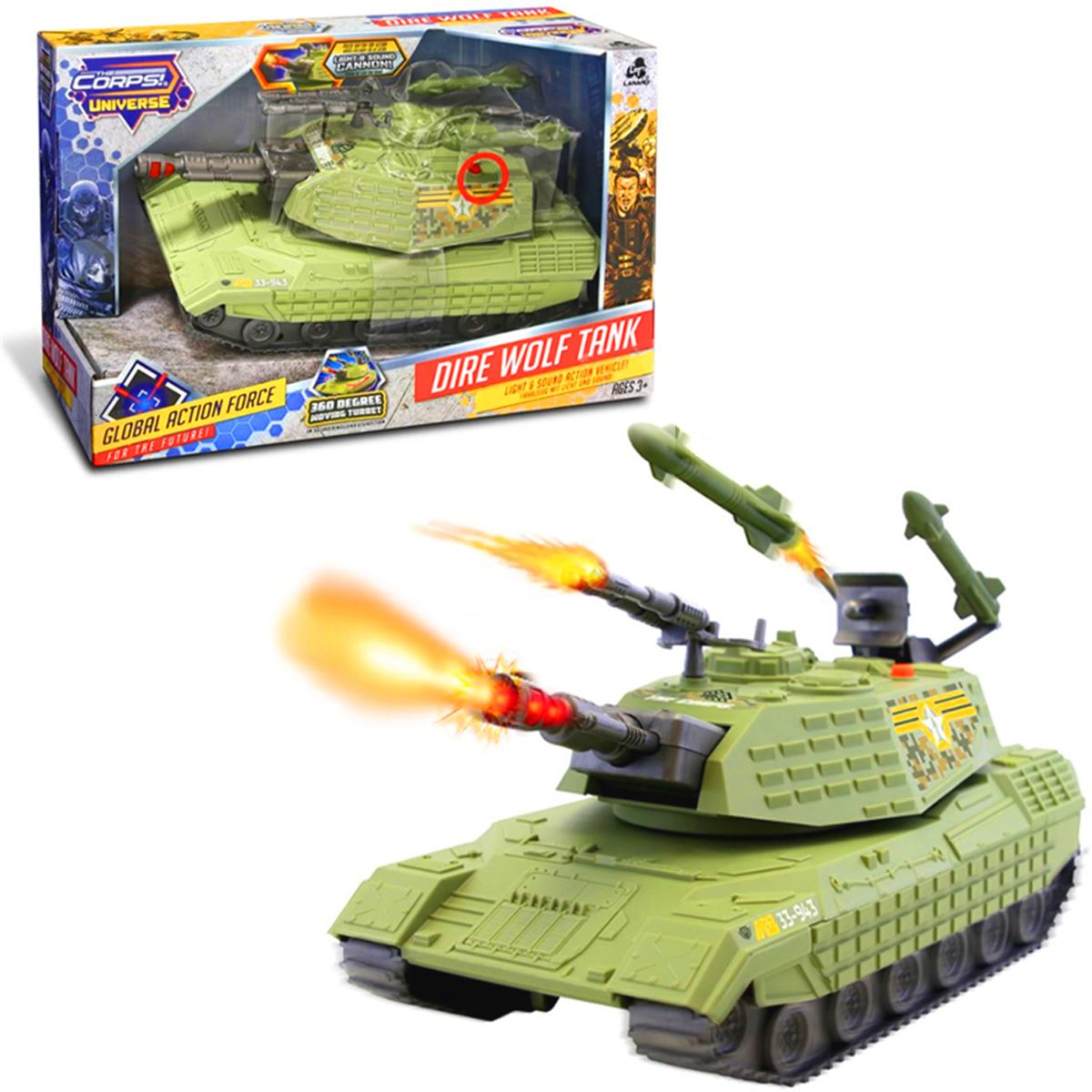 SUNMAN ASKERİ OYUN SETİ 33934 TANK THE KOMOTTO SESLİ IŞIKLI 3+ 1