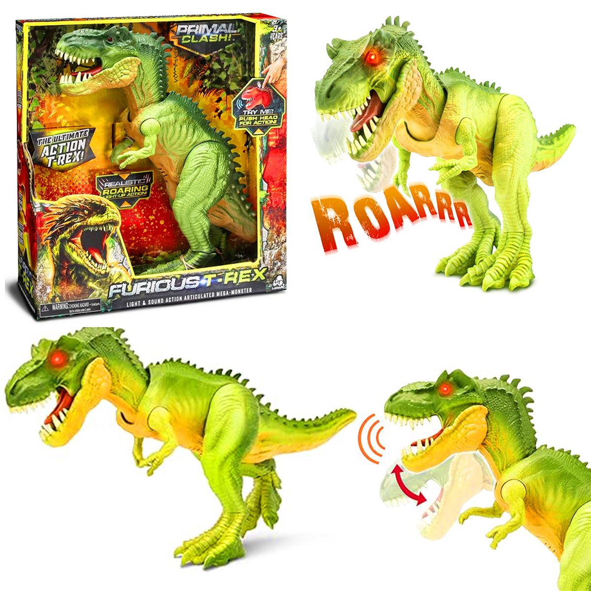 SUNMAN PRİMAL CLASH 37091 DİNOZOR İTME BAŞLIK SESLİ IŞIKLI 47 CM 3+ 1