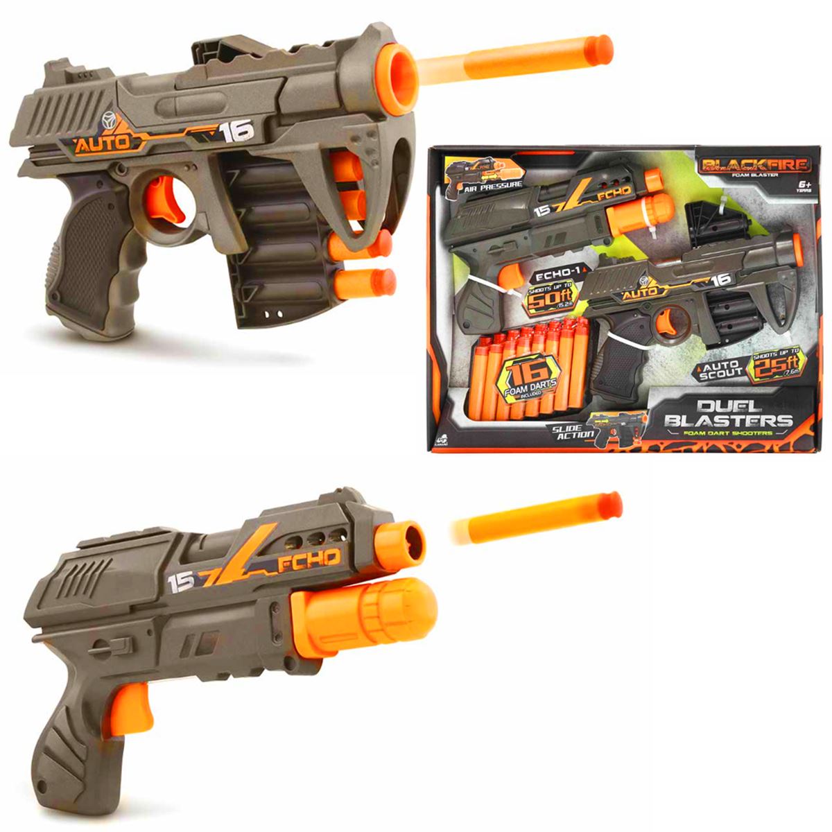 SUNMAN SÜNGER TABANCASI 91874 DUAL BLASTERS 2 Lİ 16 MERMİ 6+ 1