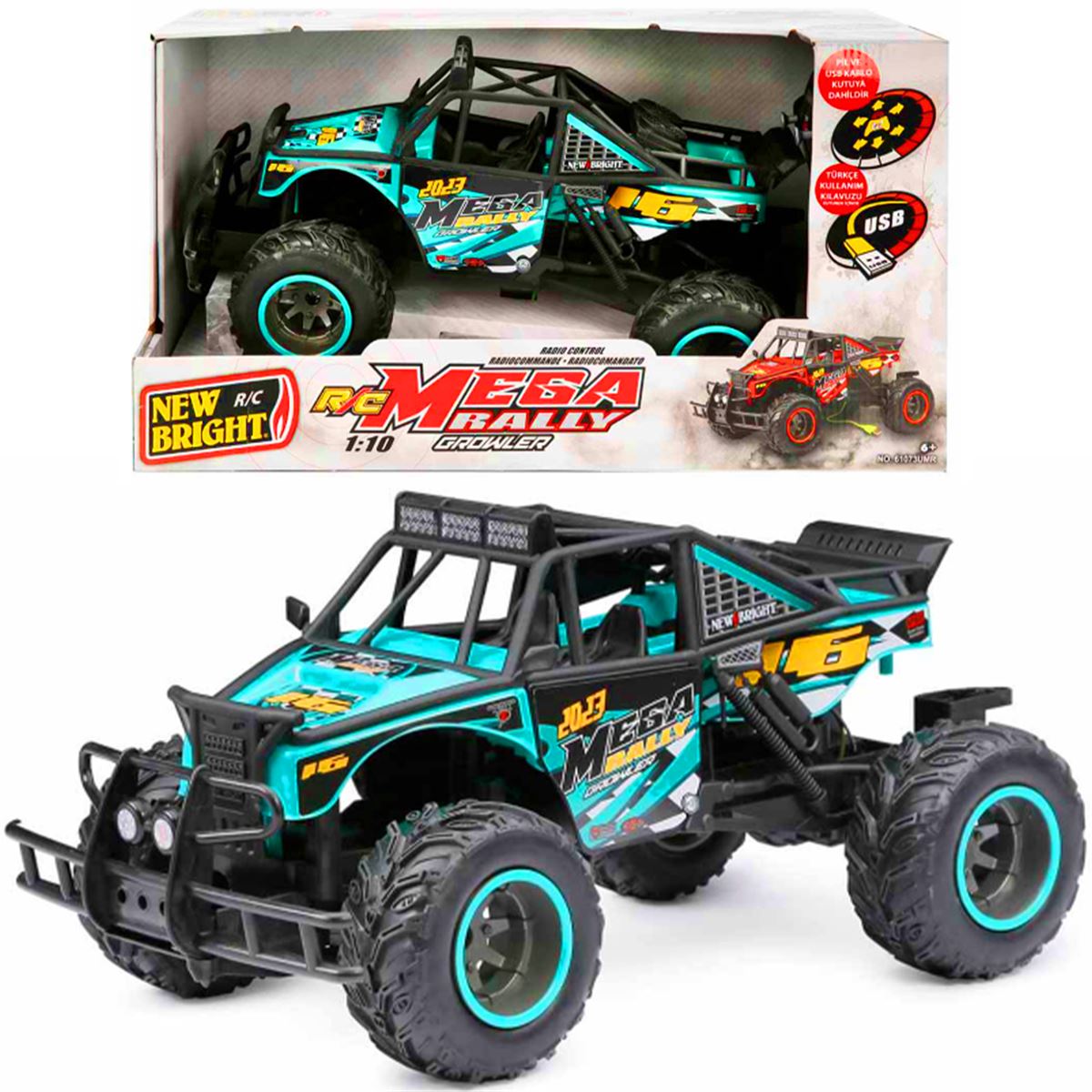 SUNMAN KUMANDALI ARABA 61073 MEGA RALLY GROWLER USB PİLLİ 2.4GHZ 1:10 6+ 1