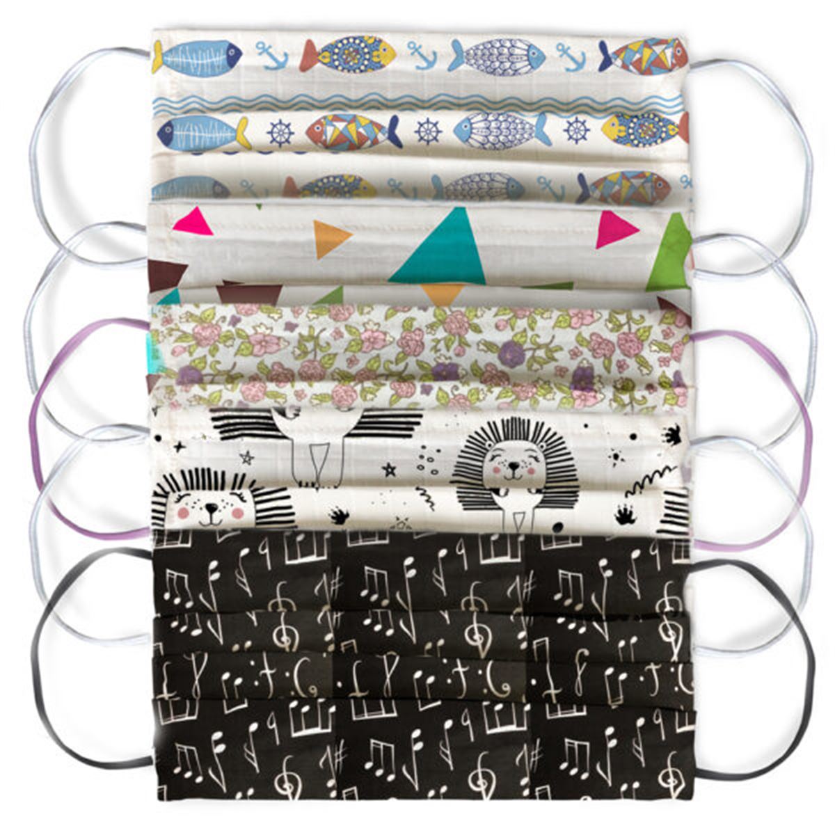 ELVIN POPLIN KUMAS DESENLI MASKE APARATLI 40'LI 1