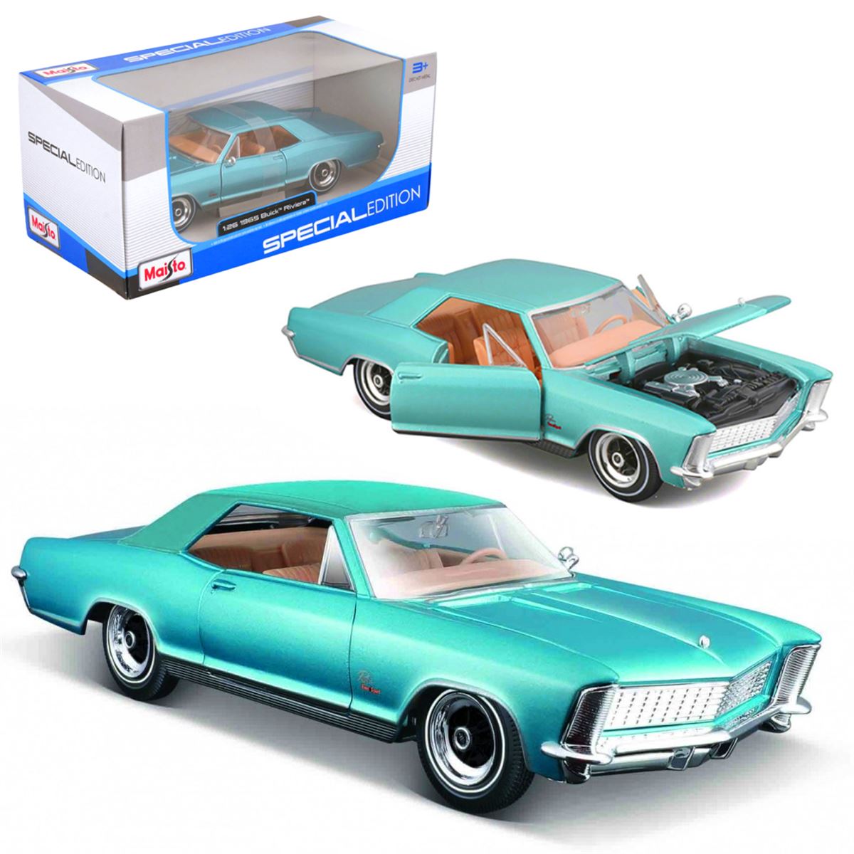 MAİSTO SPECİAL EDİTİON 31214 1965 BUİCK RİVİERA DİE CAST METAL 1:26 3+ 1